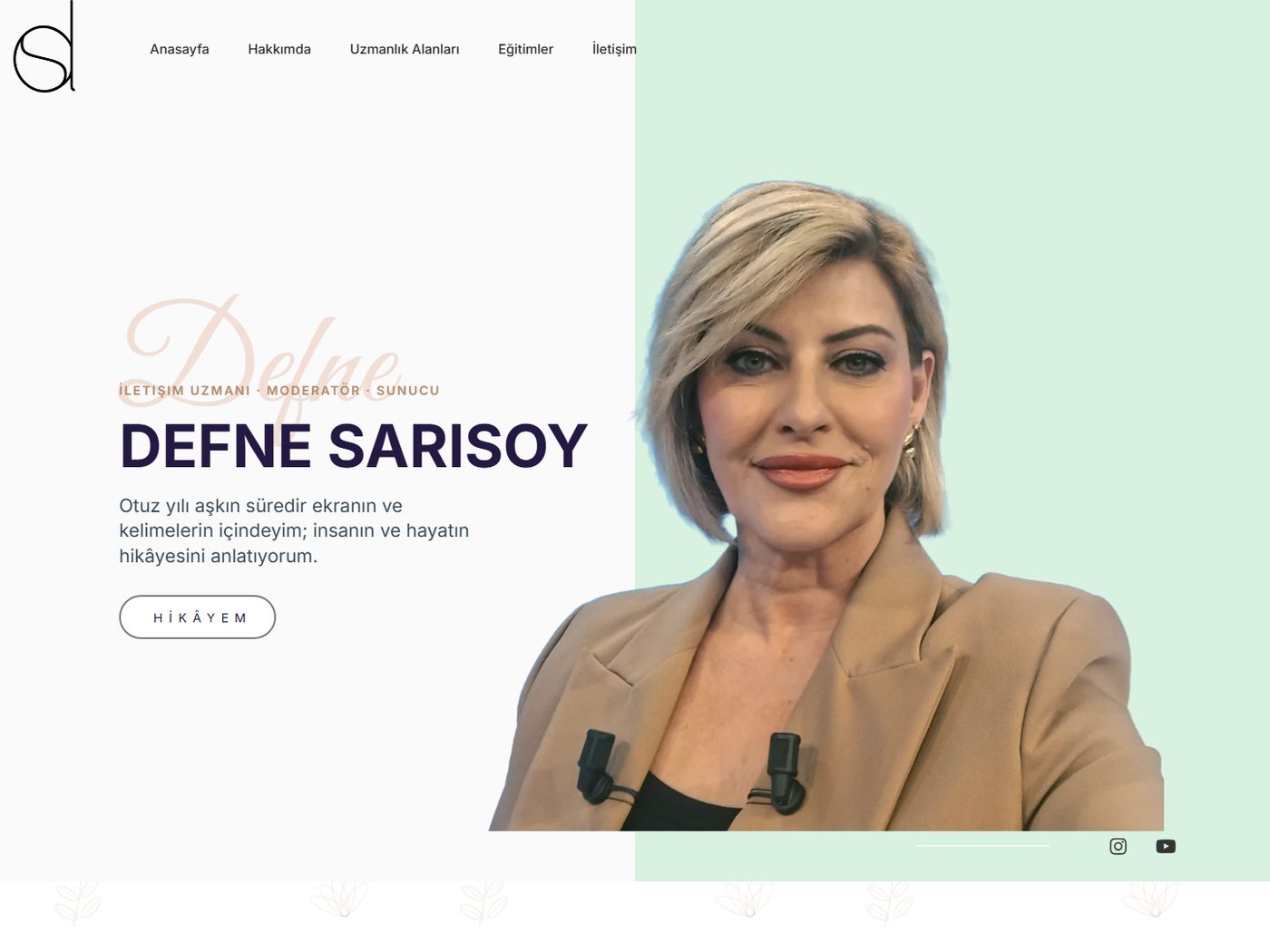 Defne Sarısoy web sitesi ekran görüntüsü
